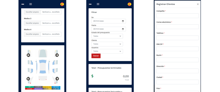 Pantalla de CarCheckPDR con línea de tiempo y comunicación integrada